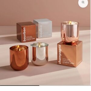 Jonathan Adler Copper and Silver Candle Set